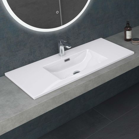 Mai & Mai Lavabo Incasso 100x48x12cm, Lavabo Sottopiano Lavandino Bagno Colossum02-1000 da Minerale Fuso (1/5)