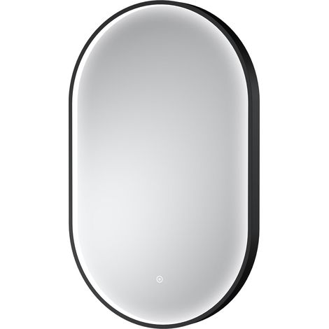 Hudson Reed Columba Black Inset Framed LED Touch Sensor Bathroom Mirror 800mm H x 500mm W (1/2)