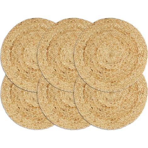 Lot de 6 sets de table ronds, 11 cm de diamètre, noirs, lavables, en coton tissé, résistants à la chaleur et antidérapants
