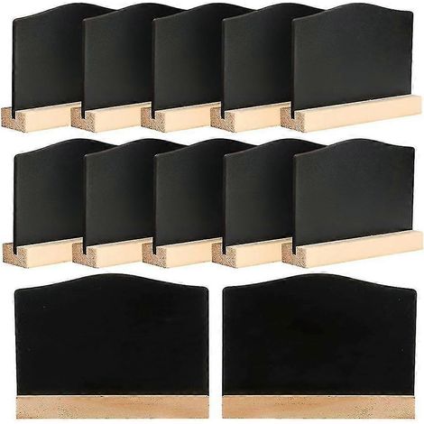 12 mini tableaux noirs avec support, petits panneaux en bois pour l'étiquetage, ensemble de mini tableaux, place (1/5)