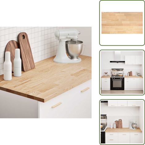 vidaXL Küchenarbeitsplatte 120x63,5x2,7 cm Massivholz Eiche Rechteckig