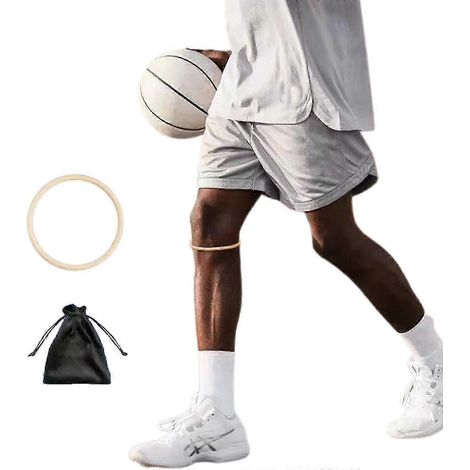Lot de 2 sangles de soutien élastiques pour genoux, compatibles avec le basketball, la course à pied et le fitness. Bande stabilisatrice en silicone avec protection rotulienne. (1/5)