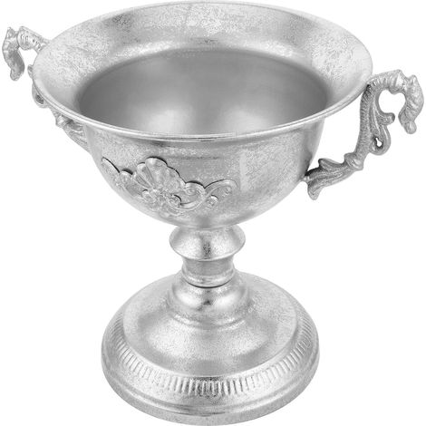 Vase Vintage en Métal Argenté 26X23X155 CM – Vase Rustique pour Centres de Table de Mariage – Ornement Décoratif Multifonction pour Arrangements Floraux et Décoration Intérieure (1/5)