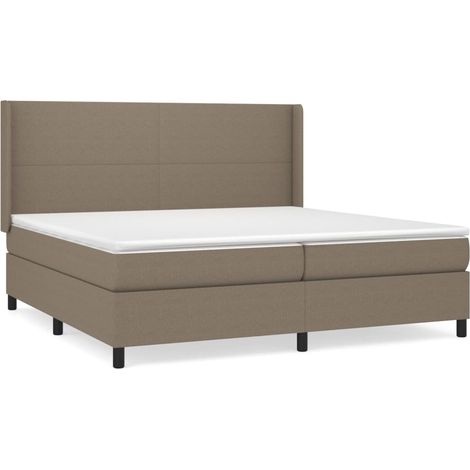 Maison Exclusive - Giroletto a Molle con Materasso Tortora 200x200 cm in Tessuto