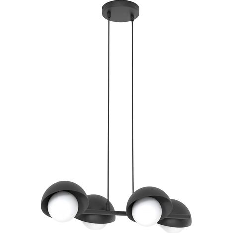 Lampada sospesa moderna nera vetro bianco 4xG9 BOOM (1/5)