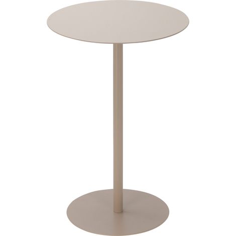 WELLHOME Tavolino rotondo Ø35x53 cm in Ferro Beige (1/5)