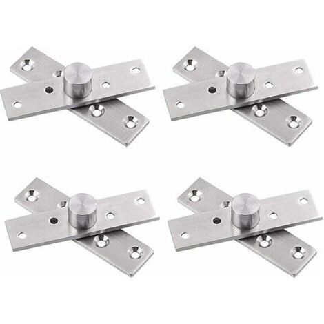 BUNTHAUS PA bisagras pivotantes de puerta giratorias ocultas de 360 grados, bisagras pivotantes para puerta de acero inoxidable engrosadas, bisagras superiores e inferiores de madera para gabinetes, v (1/4)