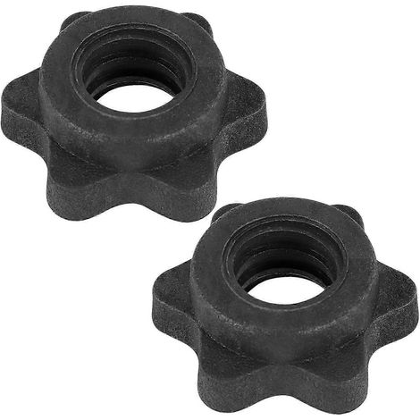 1 paire d'écrous hexagonaux pour haltères, écrous pour barres d'haltères, colliers pour barres d'haltères, articles de sport d'entraînement jn (1/5)