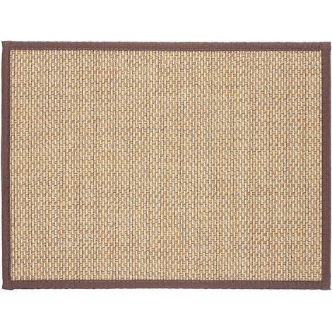 Tapis en bambou : Coussin de siège tatami pour la méditation et le yoga au sol - Tapis tissé pour salon, chambre ou balcon 60 x 40 cm (1/5)