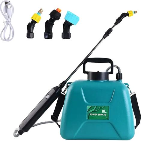 Pulvérisateur de jardin électrique 8L, fonctionnement à un bouton, tige de pulvérisation extensible (1/2)