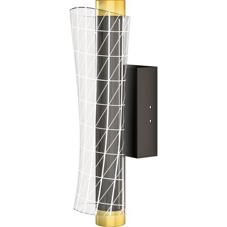 Applique murale d'intérieur avec éclairage LED, design en grille, lampe de chevet à intensité variable, métal, noir (1/5)