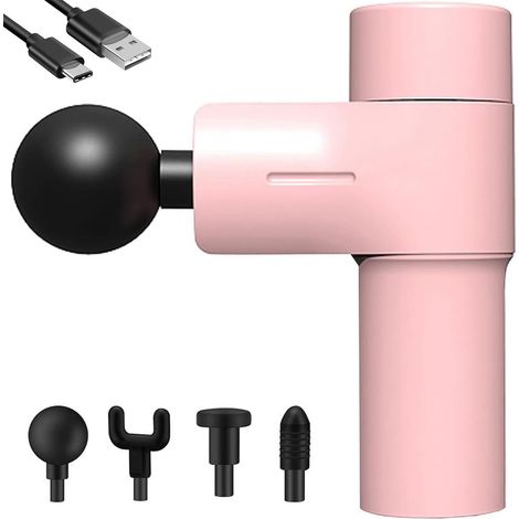 Mini pistolet de massage - Masseur puissant pour les tissus profonds, masseur musculaire électrique portable à percussion, compact et idéal pour les voyages, pistolet de massage portatif pour les fasc