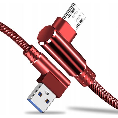 Micro-USB-Kabel mit Schnellladefunktion, 90° abgewinkelt, Koanni kb18RED