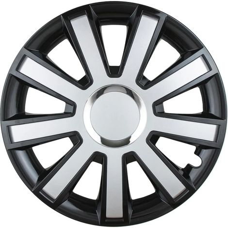 Enjoliveurs FLASH 16" noir et argent pour jantes en acier (1/2)