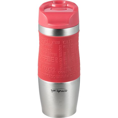 Vaso de viaje de acero inoxidable, rojo mate, experto, 360 ml