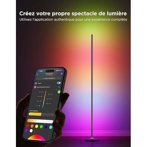 Floor Lamp Living Room RGBIC Modern LED Floor Lamp Black (1/4)