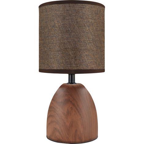 Lámpara de mesa de JOTA - E14 - WENGE - 25W MAX - 28CM - Cerámica y acero (1/2)