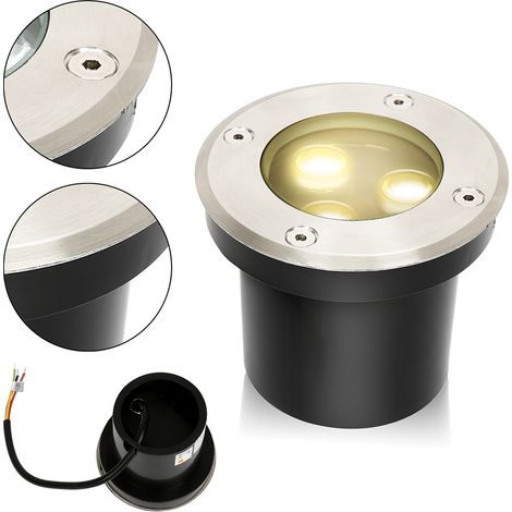 Randaco 2x 3W Luci sotterranee, lampada LED bianca sotterranea per giardino, illuminazione esterna IP65 (1/5)