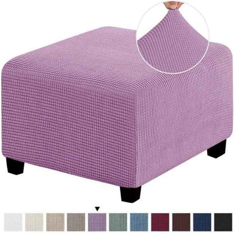 Housse Repose-pieds - Polaire Extensible - Pour Canapé - Taille L 80 à 100 cm - 1 Pièce
