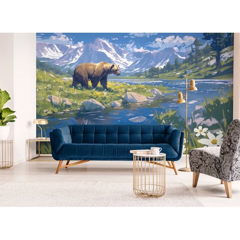 Papier peint paysage lours et la nature sauvage - 150 x 250 cm (1/2)