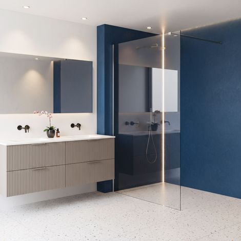 FESTE DUSCHWAND REA FLEXI 130 CHROME (1/4)