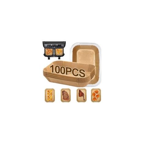 Lot de 100 doublures de friteuse à air pour friteuse Ninja Dual Air, doublures en papier parchemin j