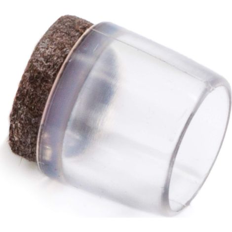 Adsamm® / 32 x puntali avvolgenti esterni con feltro / trasparenti / Ø 15 - 16 mm / tondi / piedini in EVA con base in feltro per gambe di mobili tonde / puntali protettivi per arredi Adsamm® Quality (1/3)