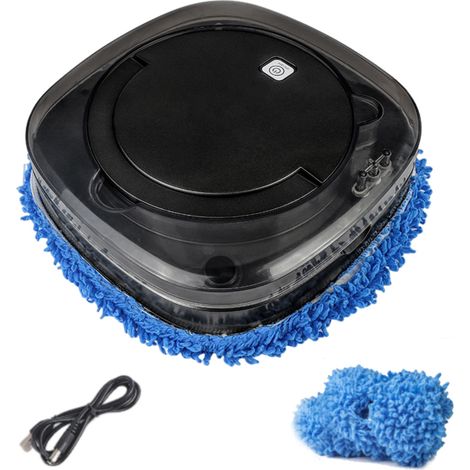 Robot Laveur De Sol - Moteur Haute Vitesse - Essuyage Rotatif - Compatible Bois Marbre Carrelage - Pour Usage Domestique - 1 Pièce