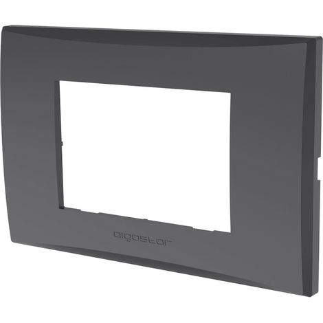 Placca 3 moduli 503 in plastica grigia compatibile anche con Vimar Plana