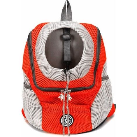 Sac à dos pour chien, transporteur pour animaux de compagnie portable et confortable, sac de transport pour animaux de compagnie pour le vélo, la randonnée, les voyages, le shopping (L, rouge),, Ensol