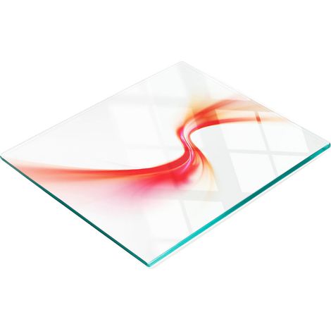 Tablero de cocina de vidrio templado con gr谩ficos decorativos Red Wave 60x52 cm