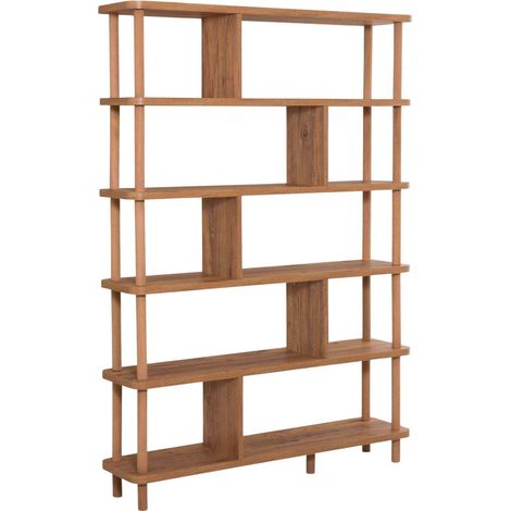 Les Tendances – Bibliothèque moderne en bois d'ingénierie 120x28x168,5 cm – Étagères 35 kg – Montage sans outils – Structure ouverte