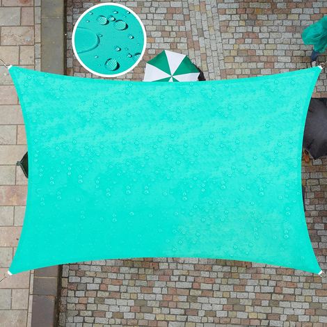 Voile d'ombrage Rectangulaire 2x4m Imperméable Toile Ombrage UV Protection pour Patio Jardin, Terrasse,Extérieur, Balcon, Bleu (1/5)