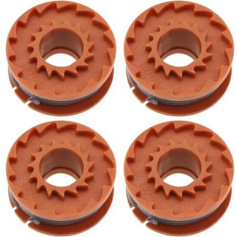 Pair Lot de 4 bobines de fil pour débroussailleuse - 40,4 x 17,5 mm - Compatible avec débroussailleuse Titan 18 V - Longueur : 2,5 m - Diamètre du fil : 1,5 mm (1/5)