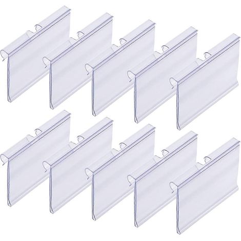 Porte-étiquettes en plastique transparent pour étagères grillagées, étiquettes de prix de détail, étiquettes à clipser pour paniers, étiquettes pour (1/5)