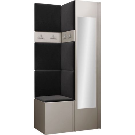 Conjunto para recibidor Pinis XXV, Polo 897, 186x82x46cm, Espejo, Tapiz, Aglomerado laminado, Colocada, Montada en la pared (1/5)