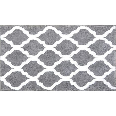 Tapis Bain Microfibre Carpette Anti-Glissant Antibacterienne Tapis de Bain Lavable en Machine (Gris, 60×90cm) (1/4)