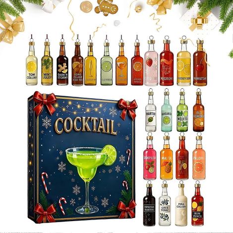Adventskalender 2025: Cocktail-Weihnachtsdekoration aus 2D-Acryl, 24 Tage, Countdown-Kalender (1/5)