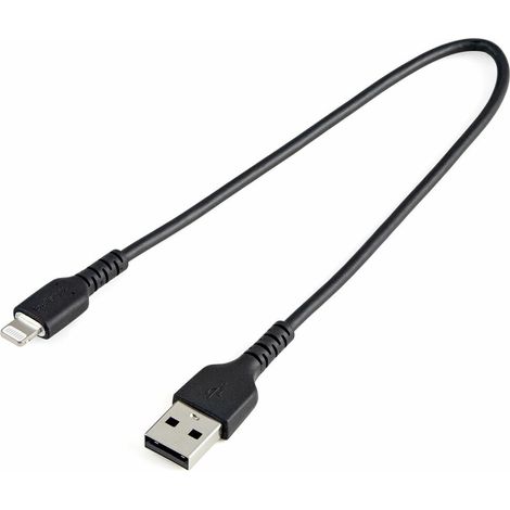 StarTech.com 30cm strapazierfähiges schwarzes USB-A auf Lightning-Kabel - Hochbelastbare, robuste Aramidfaser - USB Typ-A auf Lightningkabel - Lade-/Synchronisationskabel - Apple MFi-zertifiziert iPad