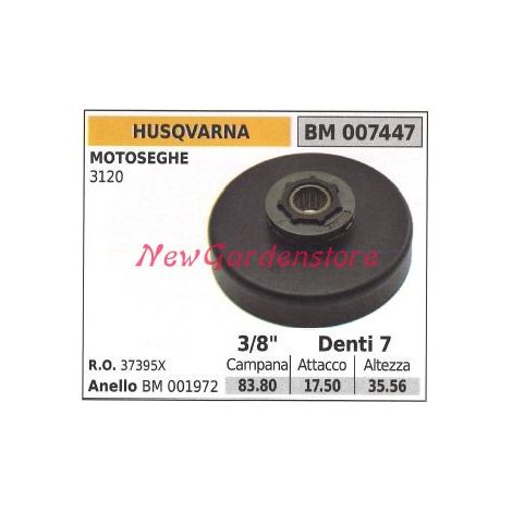 Piñón motor motosierra HUSQVARNA 3120 3/8' dientes 7 007447