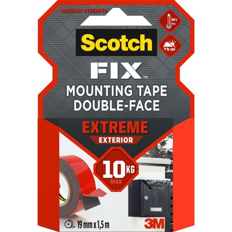 Rubans d'assemblage double face pour l’extérieur Scotch-FIX™ Extreme PT1100-1915-P, 19 mm x 1,5 m, 2 rouleaux auu total (1/5)