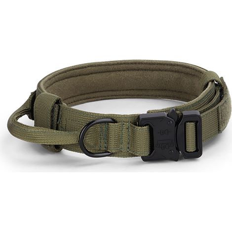Collier De Dressage Pour Chien - Sangle En Nylon Résistante - Protection Du Cou Réglable - Pour Chiens Moyens Et Grands - Vert XL (1/5)