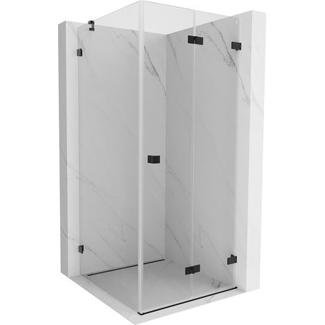Mexen Lunar-F Falttür-Duschkabine rechts 80 x 80 cm, transparent, schwarz - 836-080-080-70-00-P (1/5)