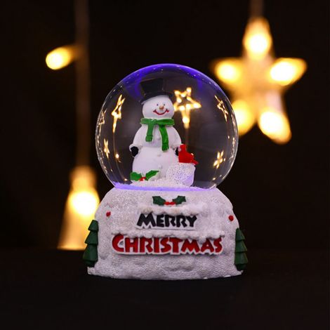 Nouvelle boule de Noël lumineuse en cristal, décoration de bureau bonhomme de neige en verre, cadeau de Noël pour enfants, boule de cristal style bonhomme de neige anglais (1/5)