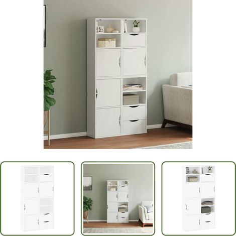 vidaXL Beistellschrank Weiß - Beistellschränke 4 Stk. ODDA Weiß 40x24x79 cm Massivholz Kiefer (1/5)