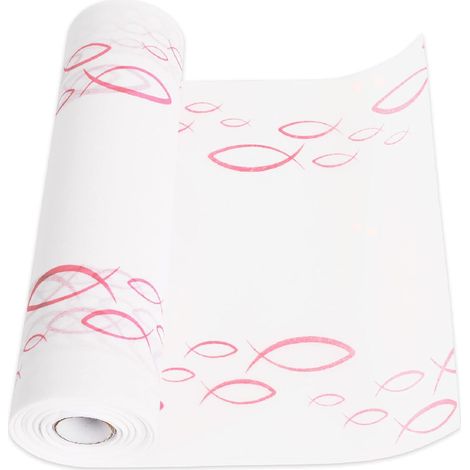 Runner Tovaglia per Comunione Cresima Battesimo Rosa 28cm x 6m (1/4)
