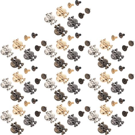 40 Ensembles Rivets Tête de Crâne en Clous Punk Artisanaux (1/5)