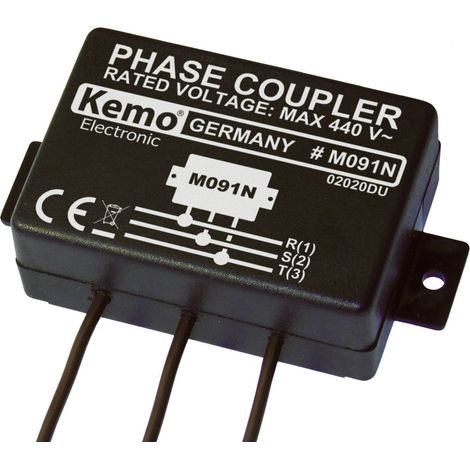 Coupleur de phase 400 V/AC – kit monté – M091N – Version triphasée 0,5 à 100 MHz – Connexion Internet via réseau électrique – Kemo (1/3)