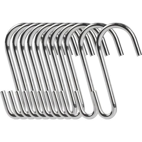 Crochet Multifonctions, Lot de 32 Crochets Robustes en Forme de S,Crochets en S de Qualité Industrielle pour Cuisine,Salle de Bains,Chambre à Coucher et Bureau (Argent) (1/5)