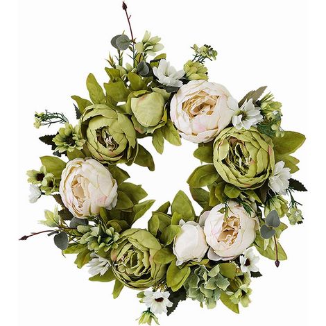 Guirlande Artificielle - Pivoine en Soie - Pour Porte d'Entrée Mur Extérieur Intérieur - Décoration Maison Café - 35 cm - 1 Pièce (1/5)